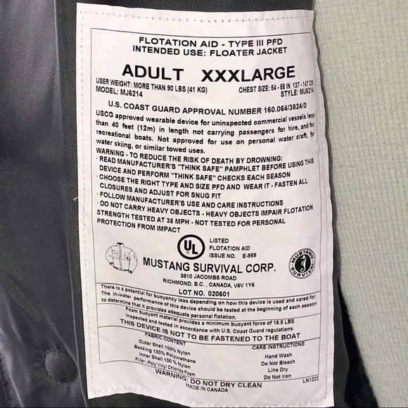 COPY - Mustang Survival Jacket NWOT - Picture 5 of 6